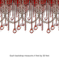 6 Pack Bulk Halloween Bloody Chains/Hooks Backdrop
