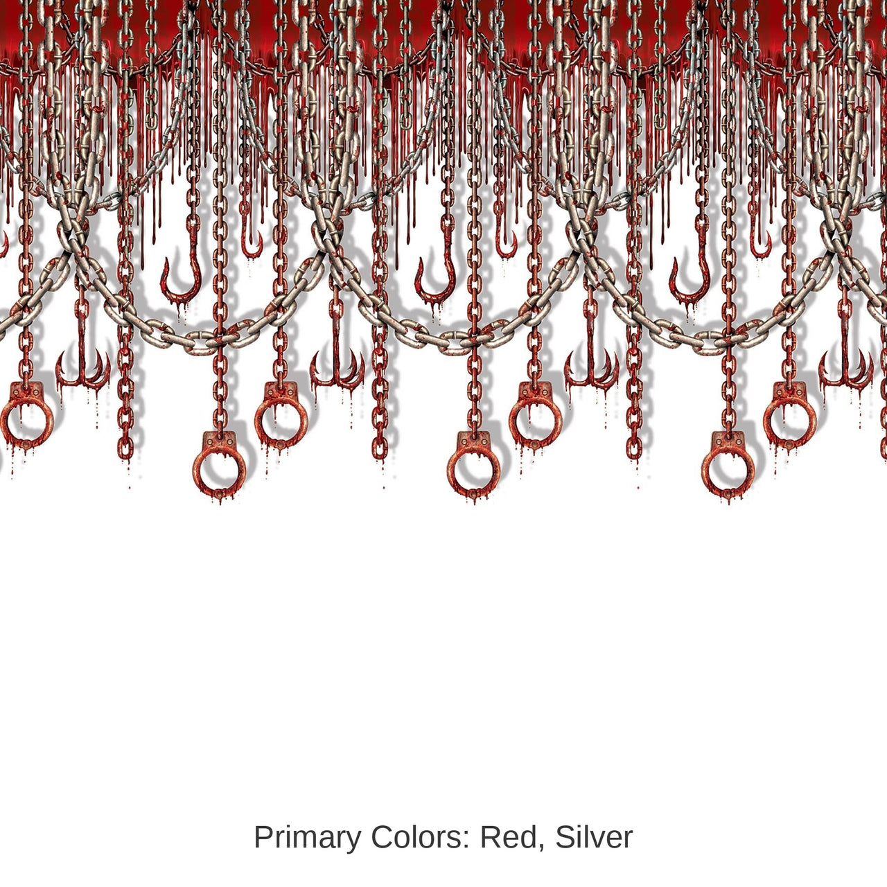 6 Pack Bulk Halloween Bloody Chains/Hooks Backdrop