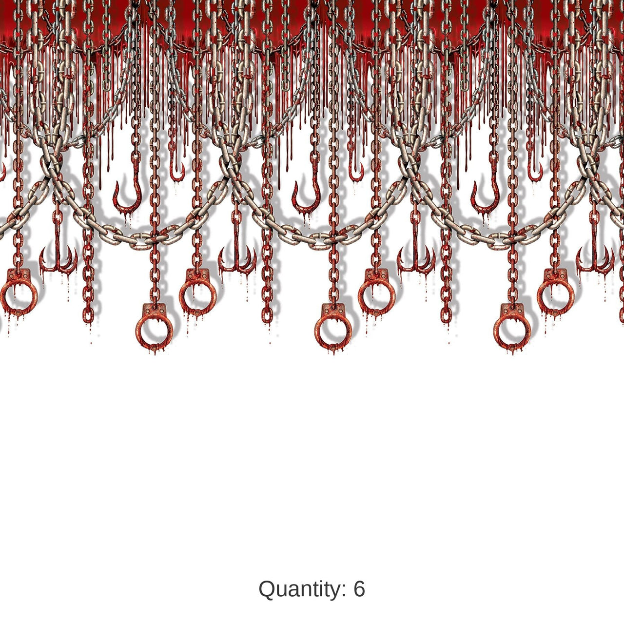 6 Pack Bulk Halloween Bloody Chains/Hooks Backdrop