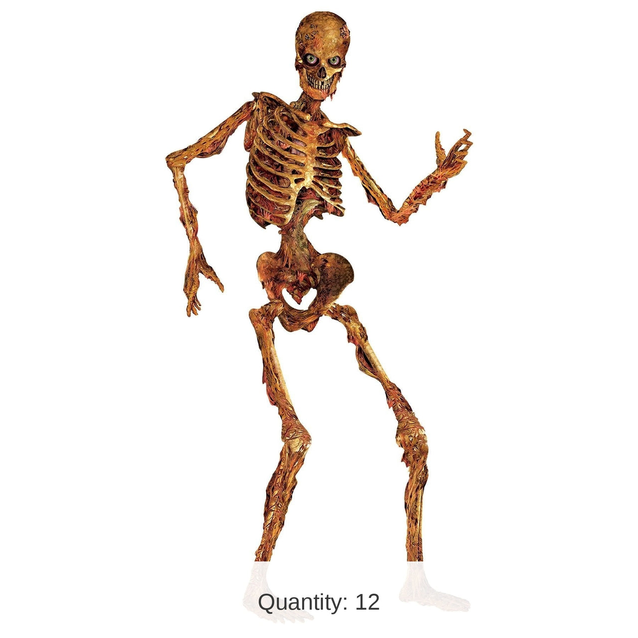12 Pack Bulk Halloween Jointed Skeleton- Orange