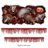 36 Piece Bulk Halloween Bloody Rats Toilet Tank Peel 'N Place Clings