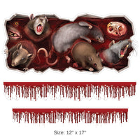 36 Piece Bulk Halloween Bloody Rats Toilet Tank Peel 'N Place Clings