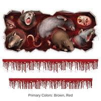 36 Piece Bulk Halloween Bloody Rats Toilet Tank Peel 'N Place Clings