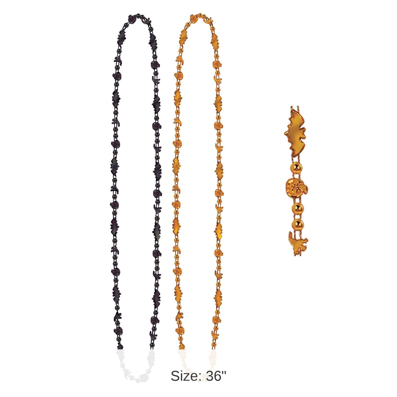 24 Pack Bulk Halloween Bead Necklaces, Asst orange/black