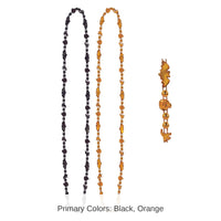 24 Pack Bulk Halloween Bead Necklaces, Asst orange/black