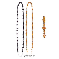 24 Pack Bulk Halloween Bead Necklaces, Asst orange/black