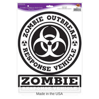 24 Piece Bulk Halloween Zombie Outbreak Response Peel 'N Place Clings