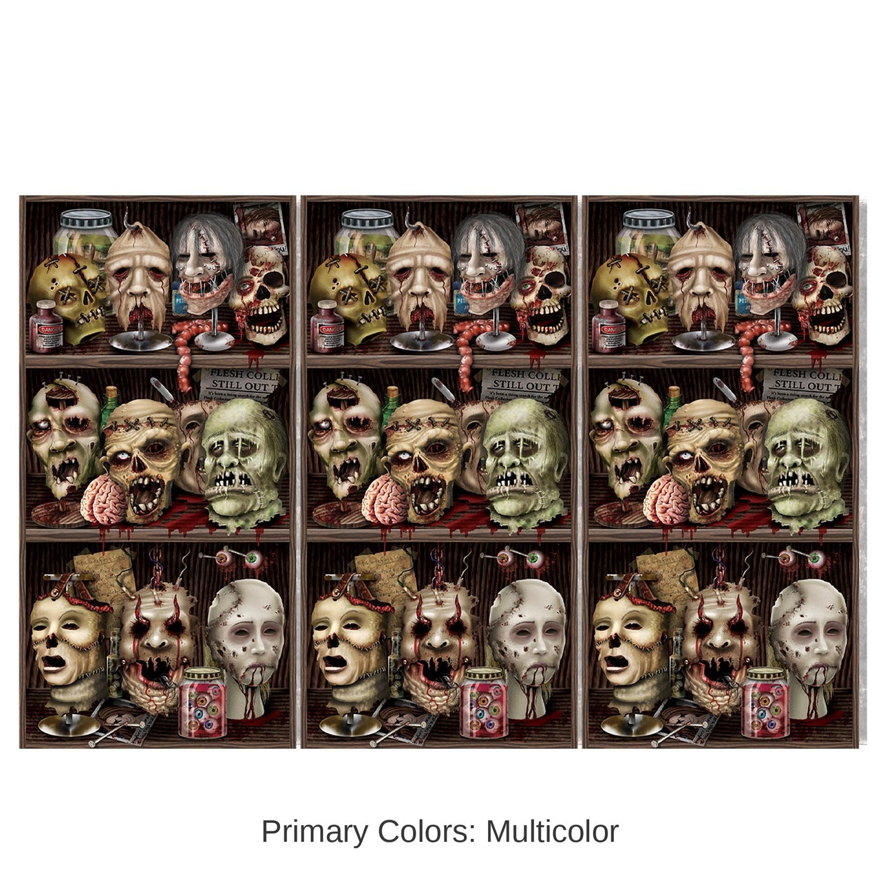 6 Pack Bulk Halloween Scary Heads Backdrop