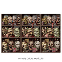 6 Pack Bulk Halloween Scary Heads Backdrop