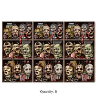 6 Pack Bulk Halloween Scary Heads Backdrop