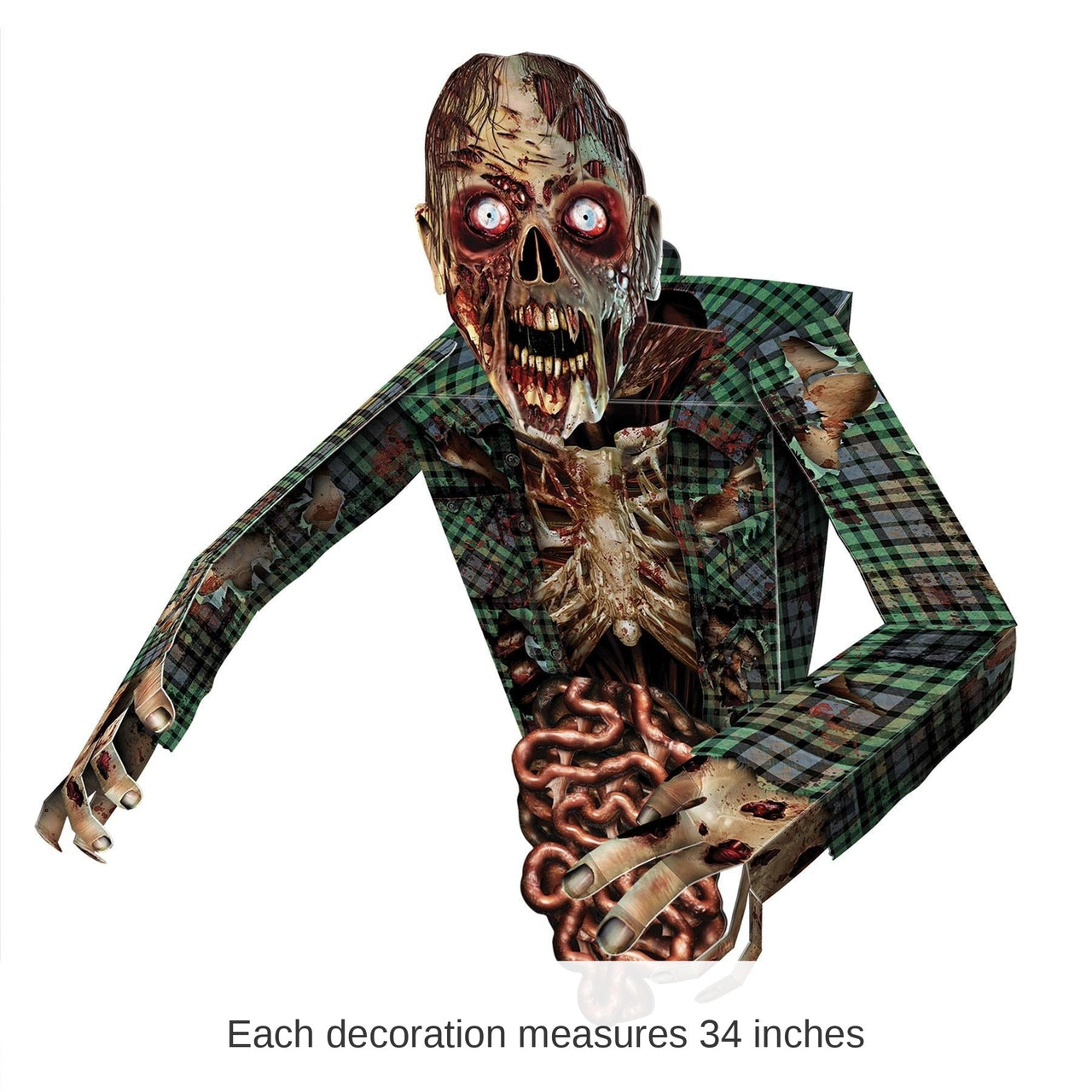 6 Pack Bulk Halloween 3-D Zombie Wall Decoration