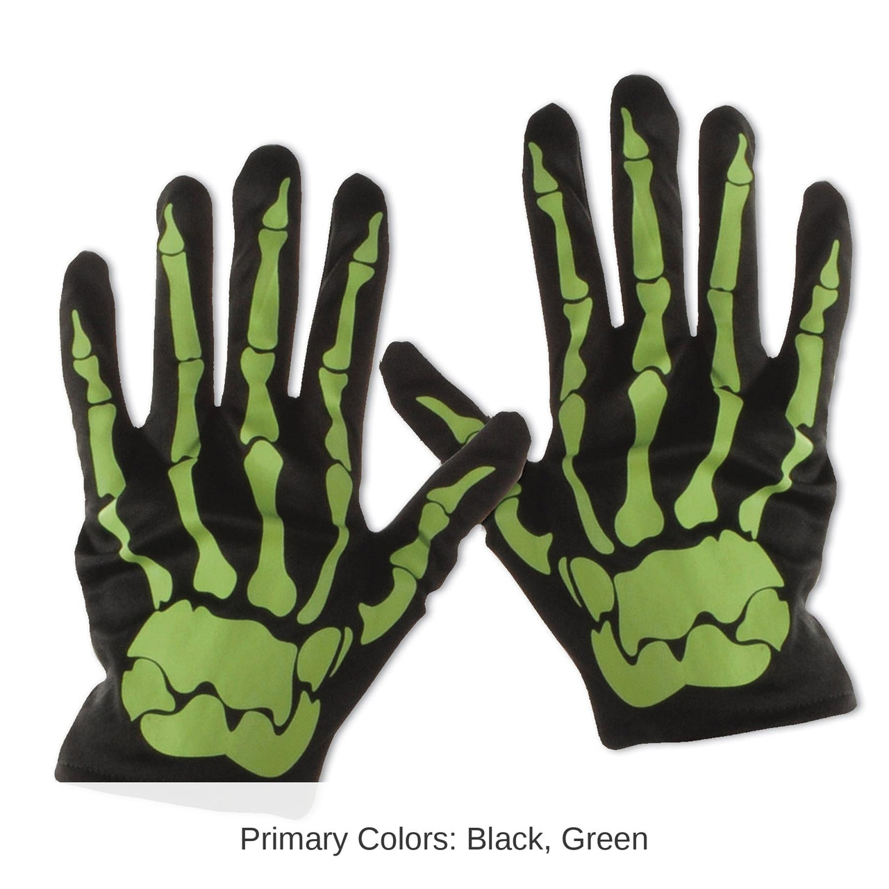 12 Pair Bulk Halloween Nite-Glo Skeleton Gloves