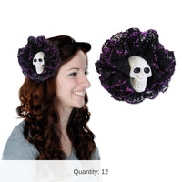 12 Pack Bulk Halloween Skull Hair Clip