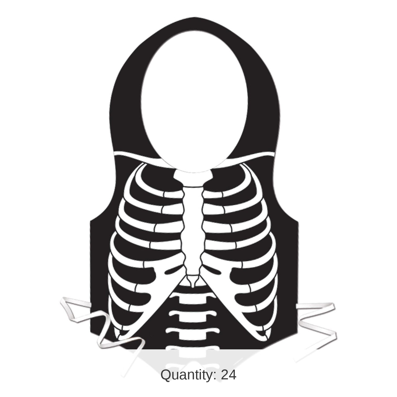 24 Pack Bulk Halloween Plastic Skeleton Rib Cage Vest