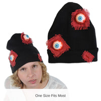 12 Pack Bulk Halloween Eyeballs Knit Cap