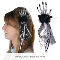 12 Pack Bulk Halloween Skeleton Hand Hair Clip