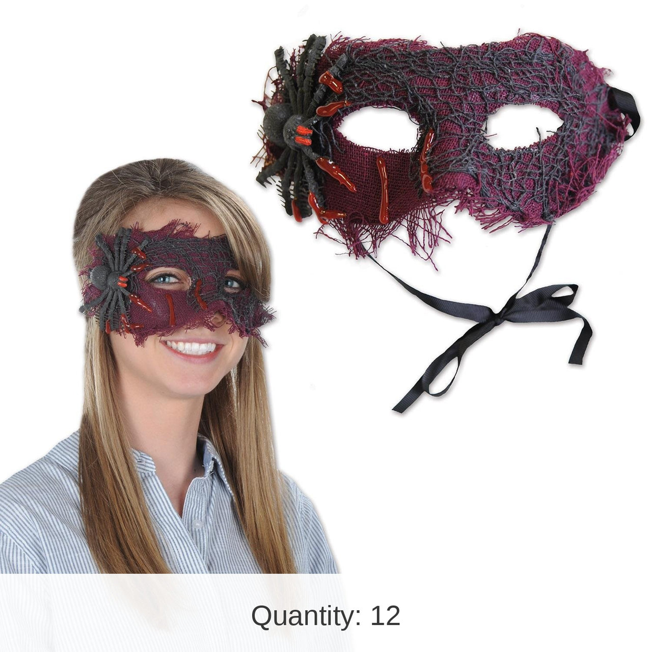 12 Pack Bulk Halloween Spider Mask