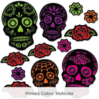 144 Pack Bulk Day Of The Dead Sugar Skull Cutouts