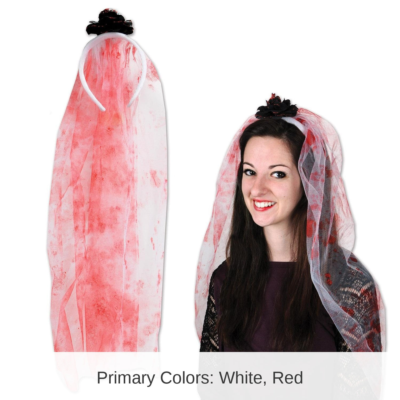 12 Pack Bulk Halloween Bloody Veil Headband