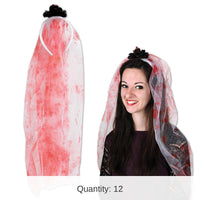 12 Pack Bulk Halloween Bloody Veil Headband