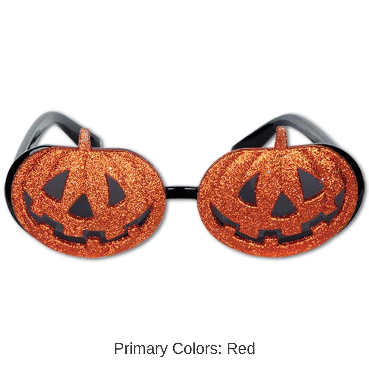 6 Pack Bulk Halloween Glittered Jack-O-Lantern Fanci-Frame Glasses