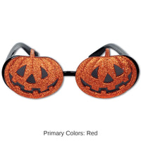 6 Pack Bulk Halloween Glittered Jack-O-Lantern Fanci-Frame Glasses