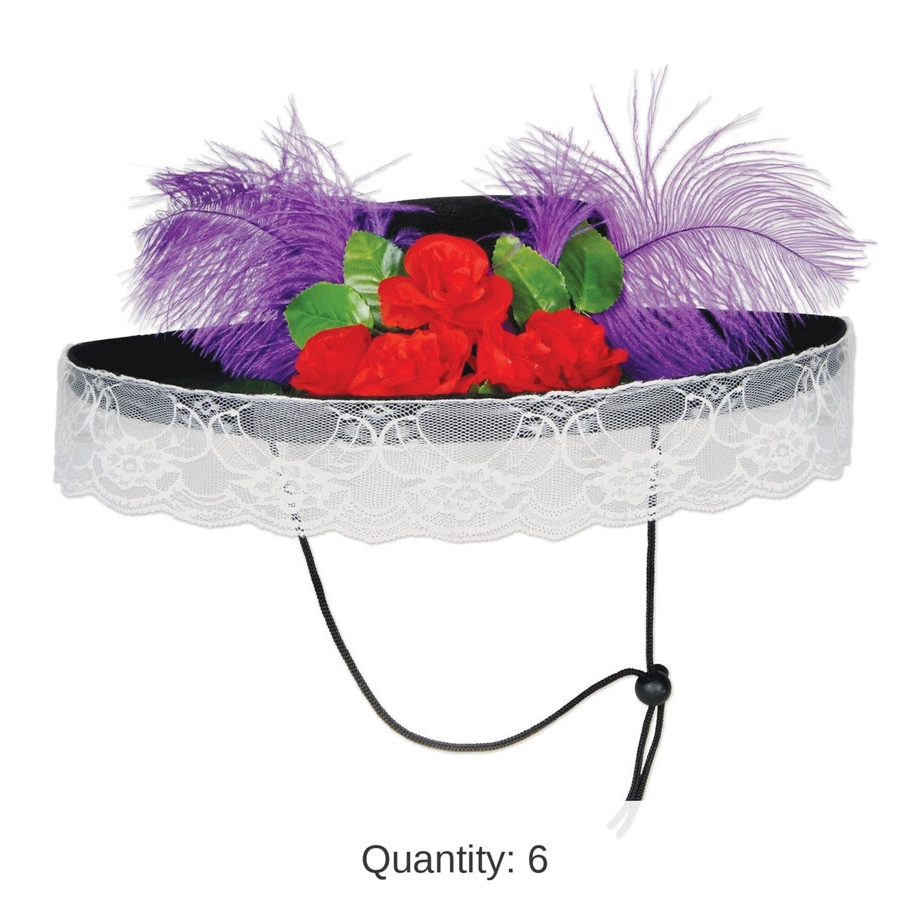 6 Pack Bulk Day of the Dead Felt Catrina Hat