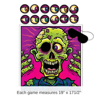 24 Pack Bulk Halloween Pin The Eyeball On The Zombie Game