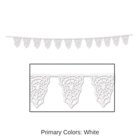 12 Pack Bulk Halloween Die-Cut Spider Web Pennant Banner