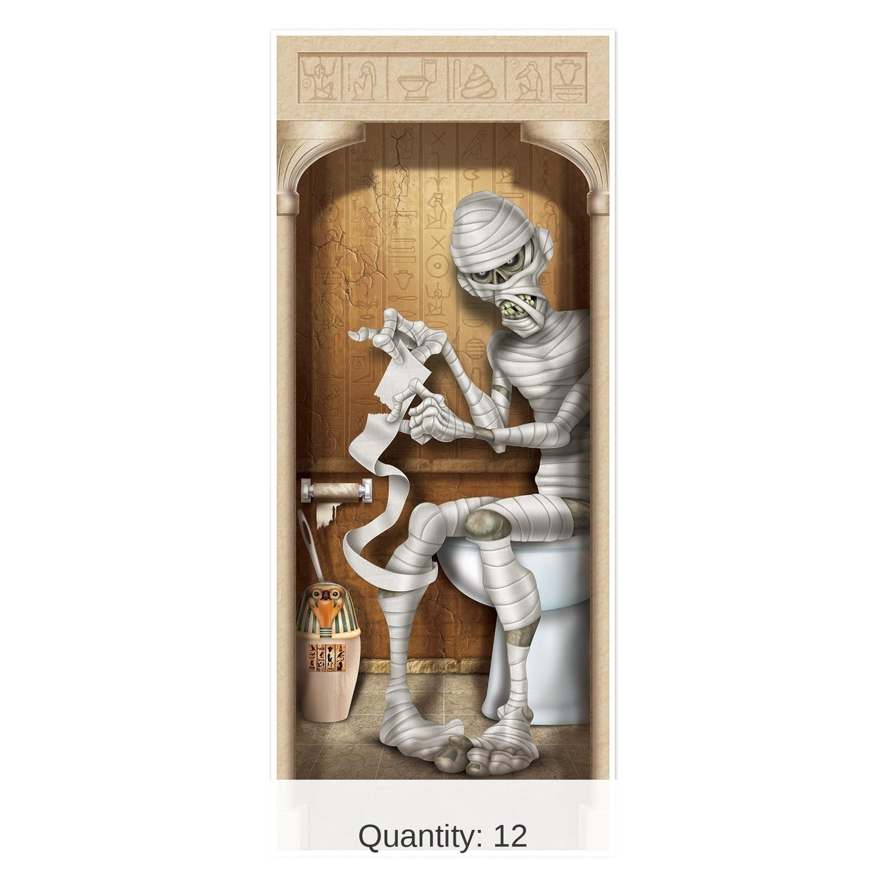 12 Pack Bulk Halloween Mummy Restroom Door Cover
