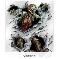 6 Pack Bulk Halloween Zombie Insta-Mural Decoration