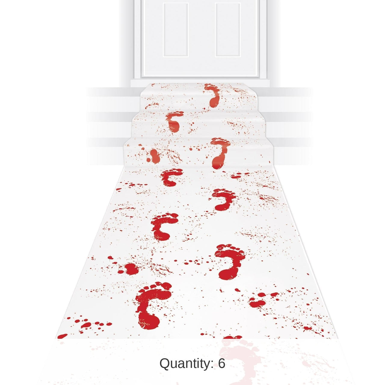 6 Pack Bulk Halloween Bloody Footprints Runner
