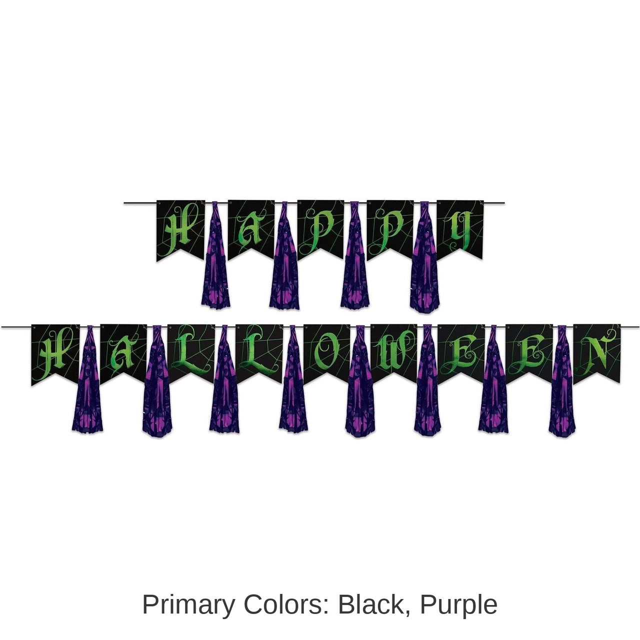 12 Pack Bulk Happy Halloween Tassel Streamer