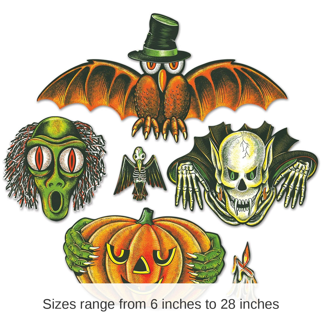 72 Pack Bulk Vintage Halloween Totem Pole Cutouts