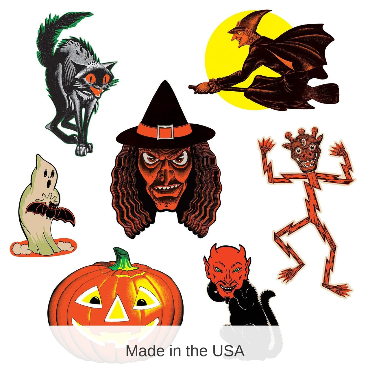 84 Piece Bulk Vintage Halloween Classic Cutouts