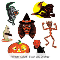 84 Piece Bulk Vintage Halloween Classic Cutouts