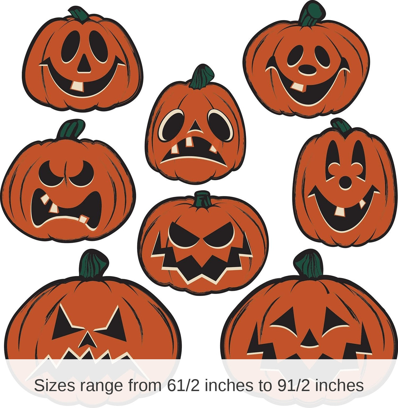 96 Pack Bulk Vintage Halloween Pumpkin Cutouts