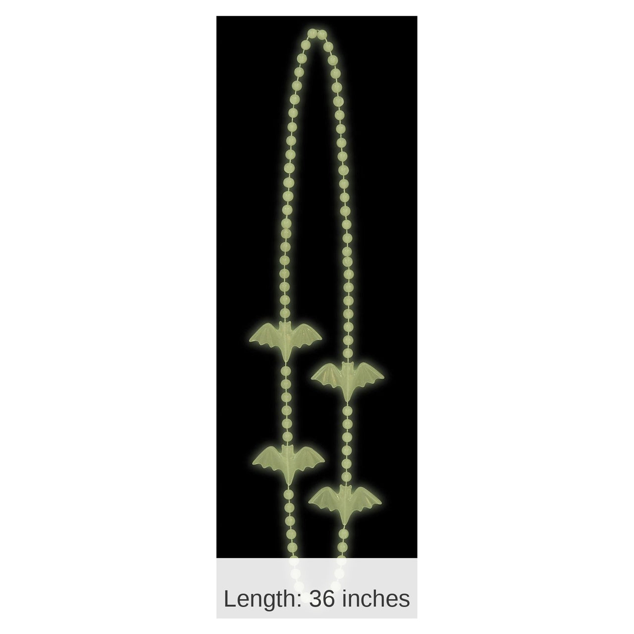 24 Pack Bulk Halloween Glow In The Dark Bat Bead Necklaces