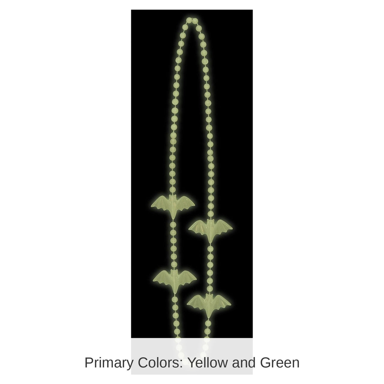 24 Pack Bulk Halloween Glow In The Dark Bat Bead Necklaces