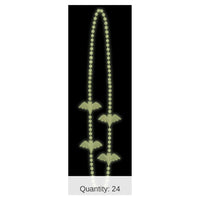 24 Pack Bulk Halloween Glow In The Dark Bat Bead Necklaces