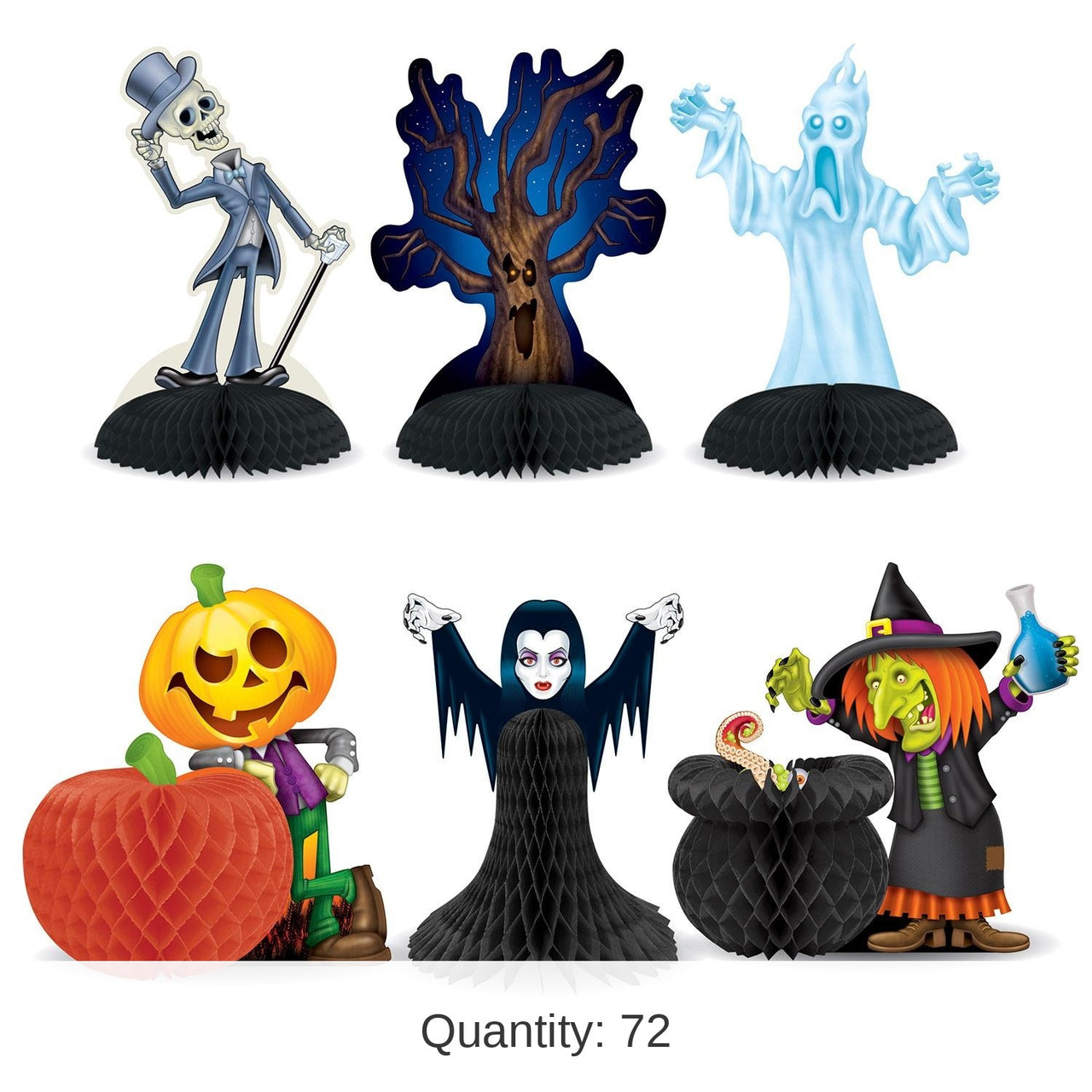 72 Pack Bulk Halloween Character Centerpieces