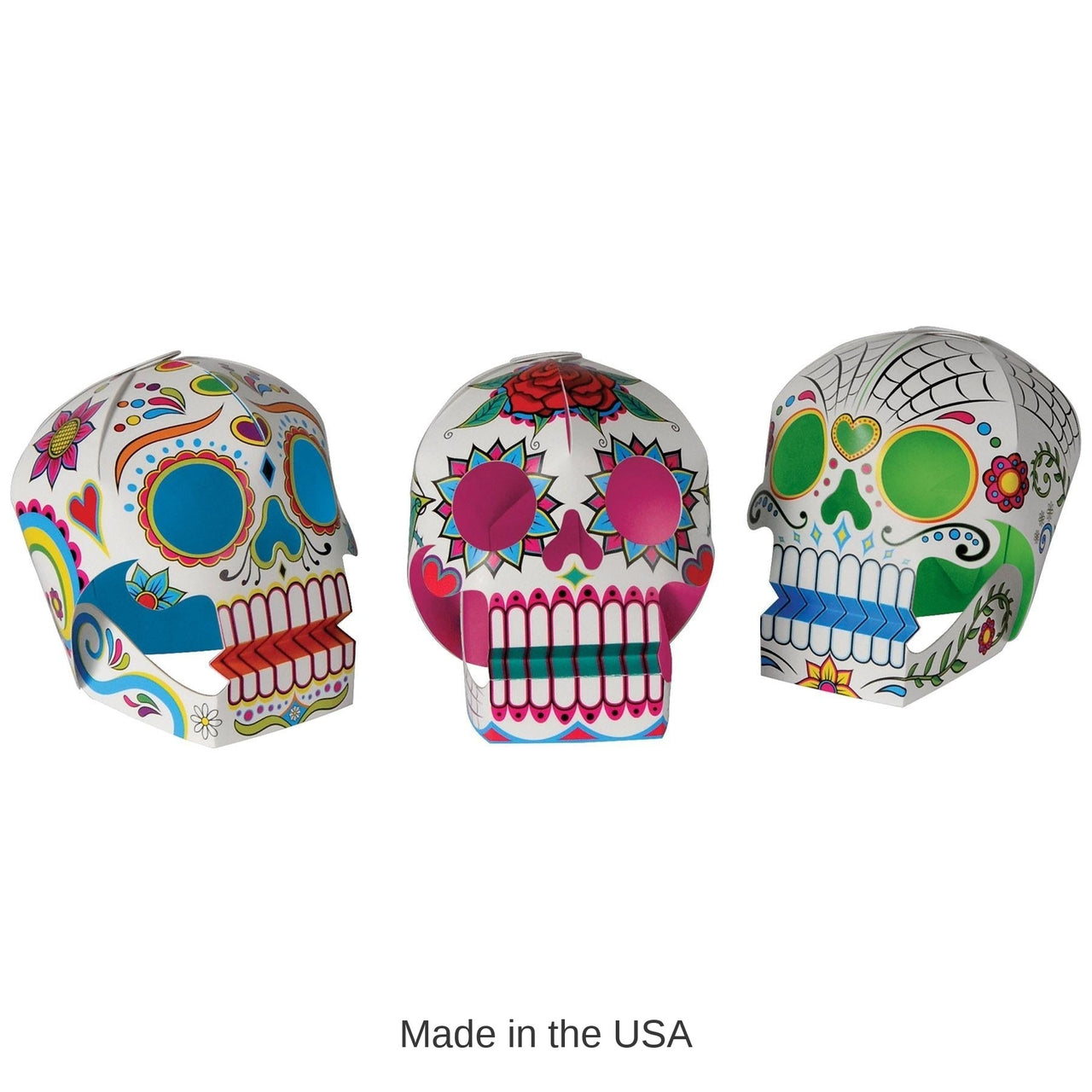 36 Pack Bulk Day of the Dead 3-D Sugar Skull Centerpieces