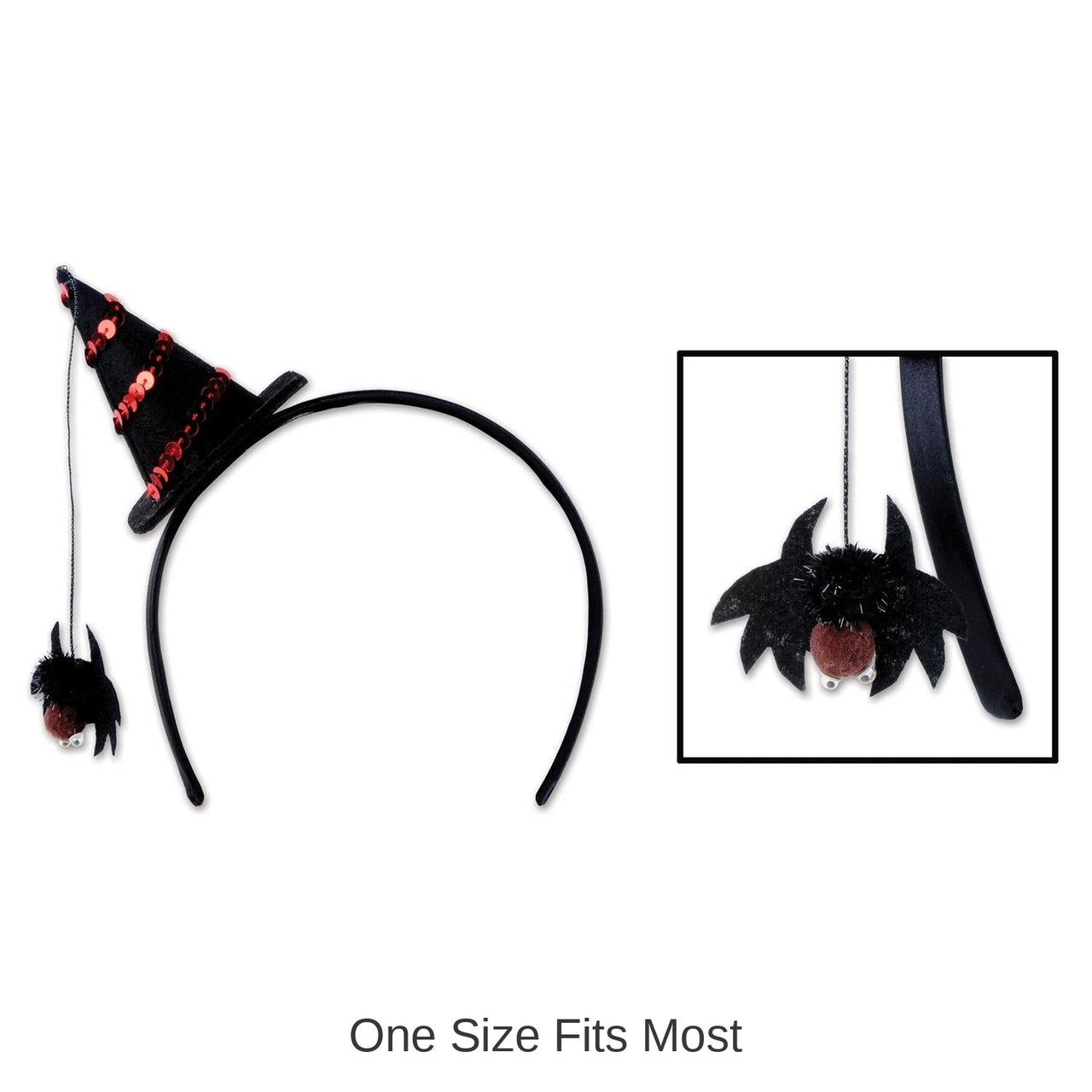 12 Pack Bulk Halloween Spider Witch Hat Headband