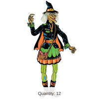 12 Pack Bulk Vintage Halloween Jointed Witch