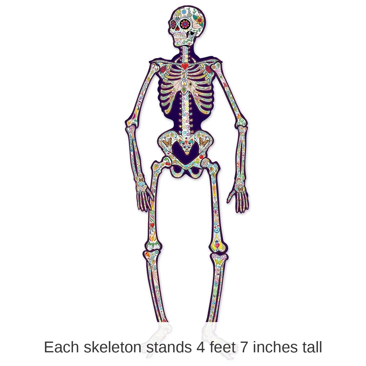 12 Pack Bulk Jointed Day Of The Dead Skeleton