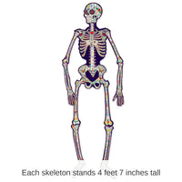 12 Pack Bulk Jointed Day Of The Dead Skeleton