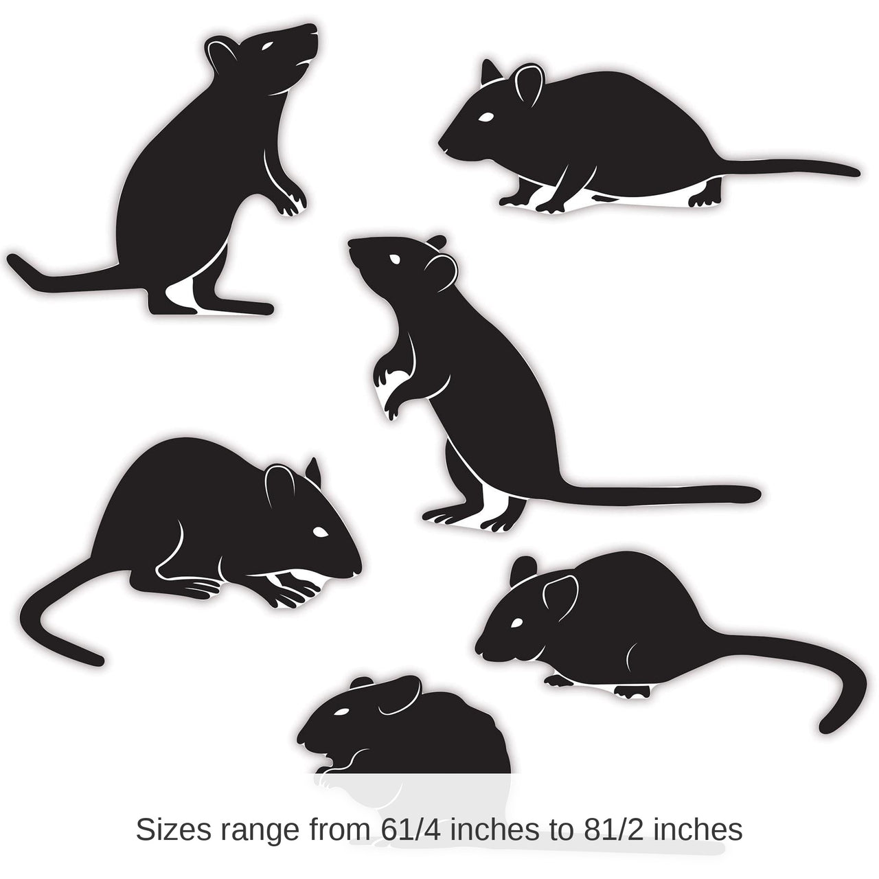 72 Piece Bulk Mice Silhouettes printed 2 sides
