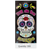 300 Pack Bulk Day Of The Dead Cello Bags