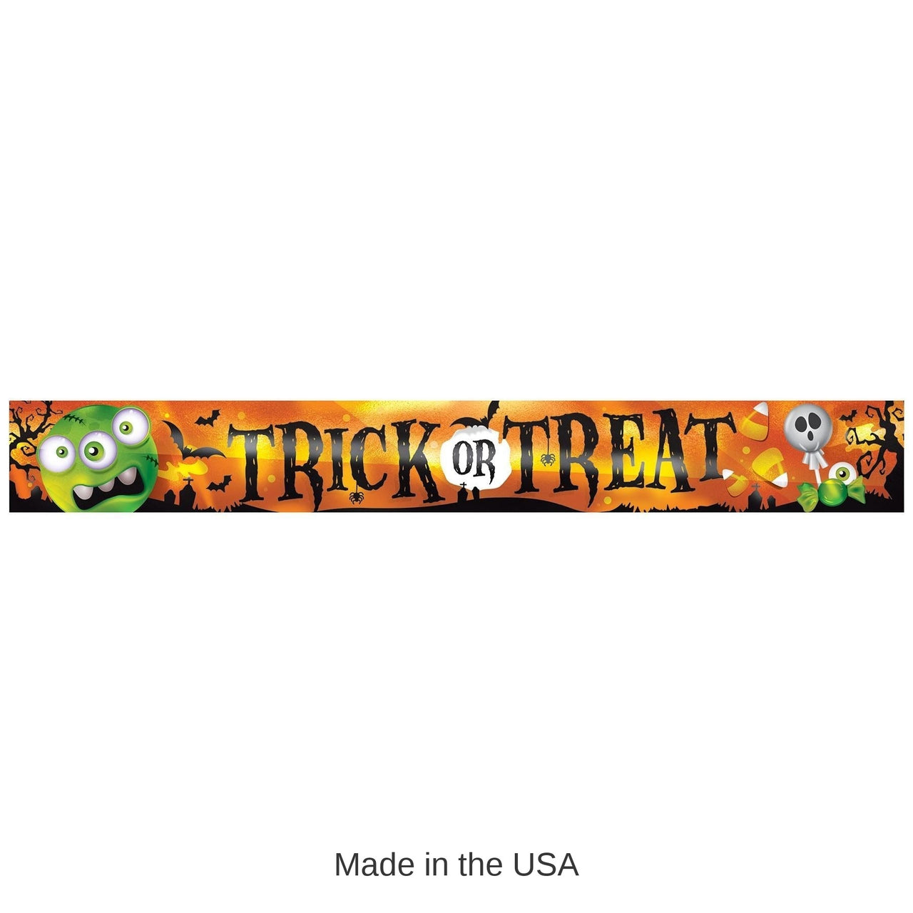 12 Pack Bulk Halloween Metallic Trick Or Treat Banner
