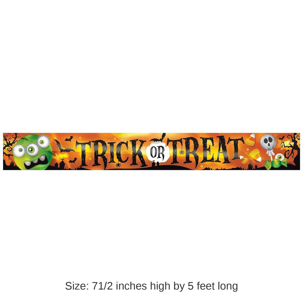 12 Pack Bulk Halloween Metallic Trick Or Treat Banner